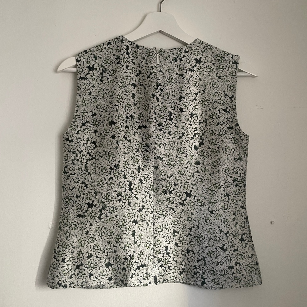 Tory Burch Black Flowers Blouse, Tunic in Purple Grey Size 8 main image 1